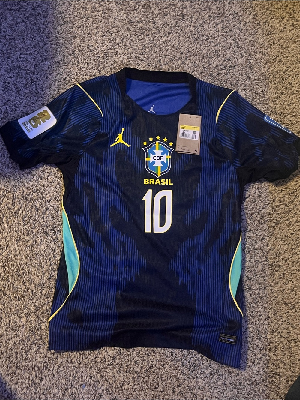 Jordan x CBF Brazil #10 Navy Soccer Jersey